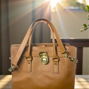 Michael Kors Brown Leather Satchel. GUC